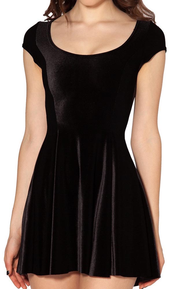 Design 3060 - Black Velvet Cocktail Dress